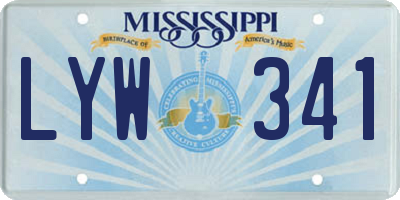 MS license plate LYW341