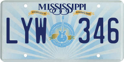 MS license plate LYW346