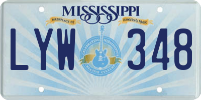 MS license plate LYW348