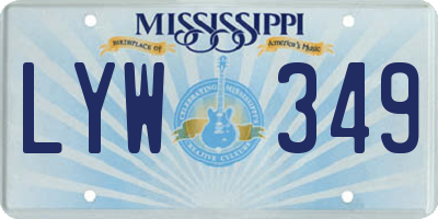 MS license plate LYW349