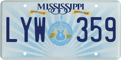 MS license plate LYW359
