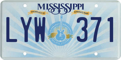 MS license plate LYW371