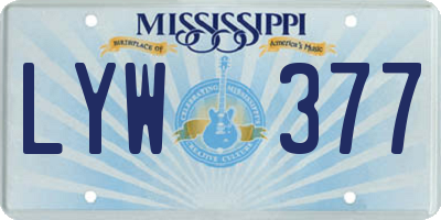 MS license plate LYW377