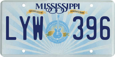 MS license plate LYW396