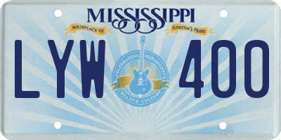 MS license plate LYW400