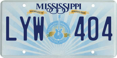 MS license plate LYW404