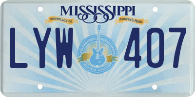 MS license plate LYW407