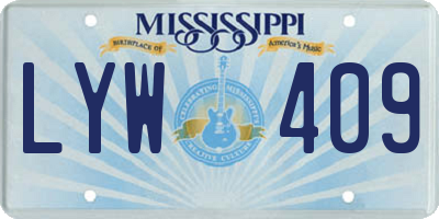 MS license plate LYW409