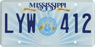 MS license plate LYW412