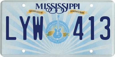 MS license plate LYW413