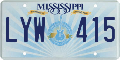 MS license plate LYW415
