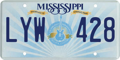 MS license plate LYW428
