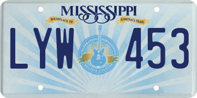 MS license plate LYW453