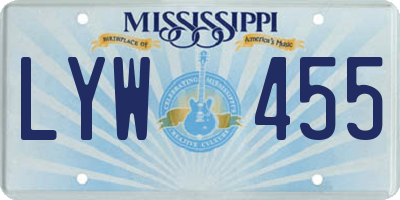 MS license plate LYW455