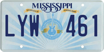 MS license plate LYW461
