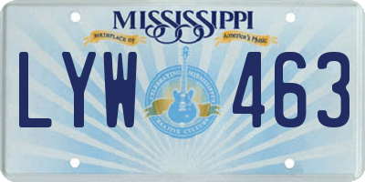 MS license plate LYW463