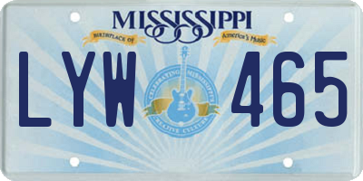 MS license plate LYW465