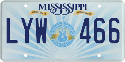 MS license plate LYW466