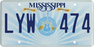 MS license plate LYW474
