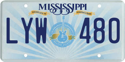 MS license plate LYW480