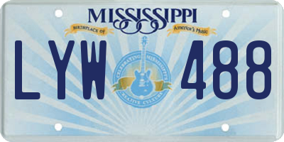 MS license plate LYW488