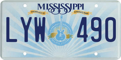 MS license plate LYW490