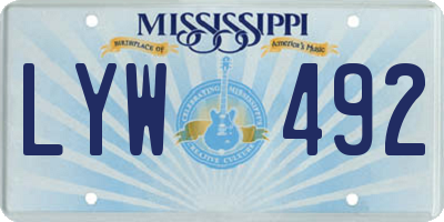 MS license plate LYW492