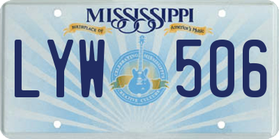 MS license plate LYW506