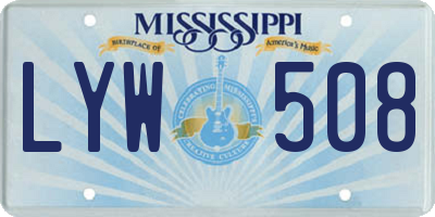 MS license plate LYW508