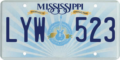 MS license plate LYW523