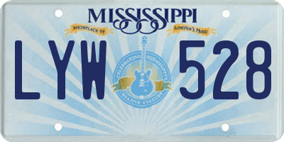 MS license plate LYW528