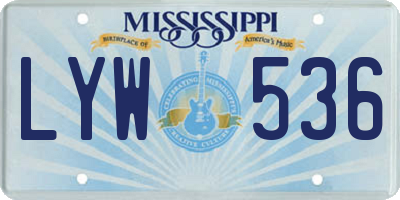 MS license plate LYW536