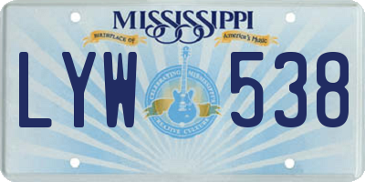 MS license plate LYW538