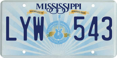 MS license plate LYW543