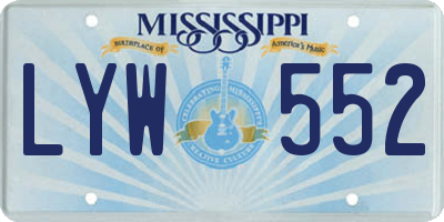 MS license plate LYW552