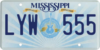 MS license plate LYW555