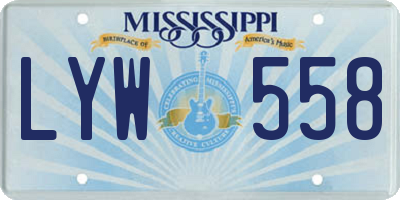 MS license plate LYW558