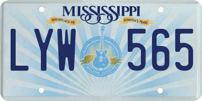 MS license plate LYW565