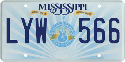 MS license plate LYW566