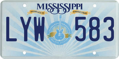MS license plate LYW583