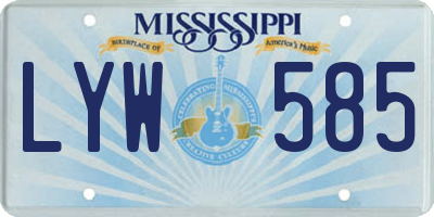 MS license plate LYW585