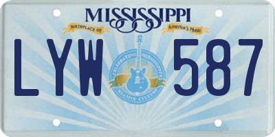MS license plate LYW587