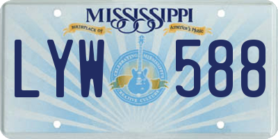 MS license plate LYW588