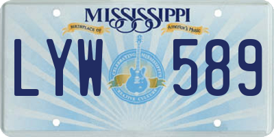 MS license plate LYW589