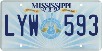 MS license plate LYW593