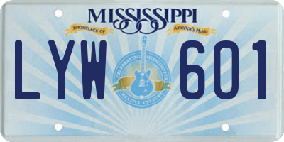 MS license plate LYW601