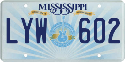 MS license plate LYW602
