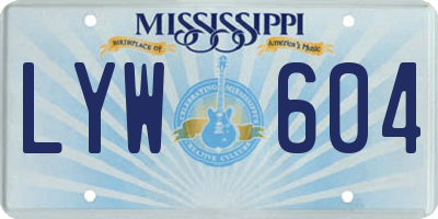 MS license plate LYW604