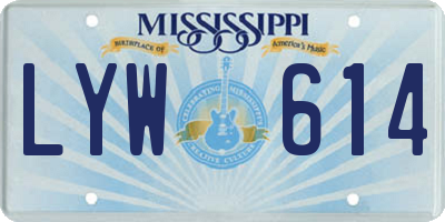 MS license plate LYW614