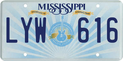MS license plate LYW616
